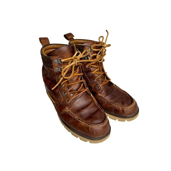 Sperry brown leather original lug chukka lace up ankle boots size 7 - Picture 2 of 13